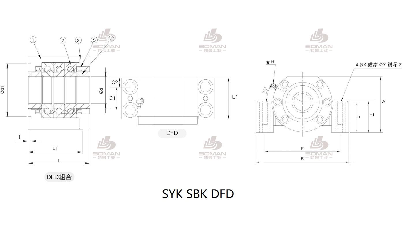 SYK MBL20-EP syk丝杆支撑座3d